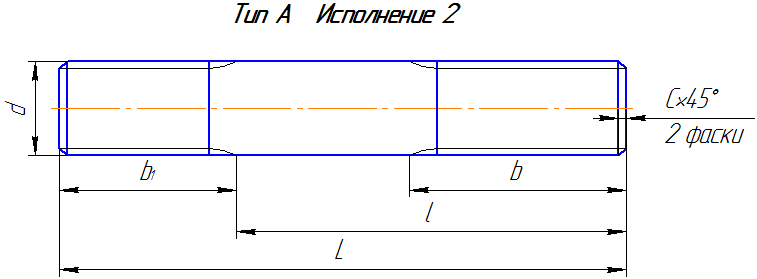 Шпилька чертеж м36